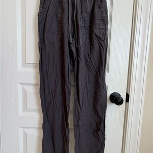 Billabong Black/Dark Gray Drawstring Casual Pants Sz S
